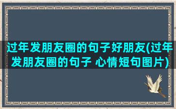 过年发朋友圈的句子好朋友(过年发朋友圈的句子 心情短句图片)